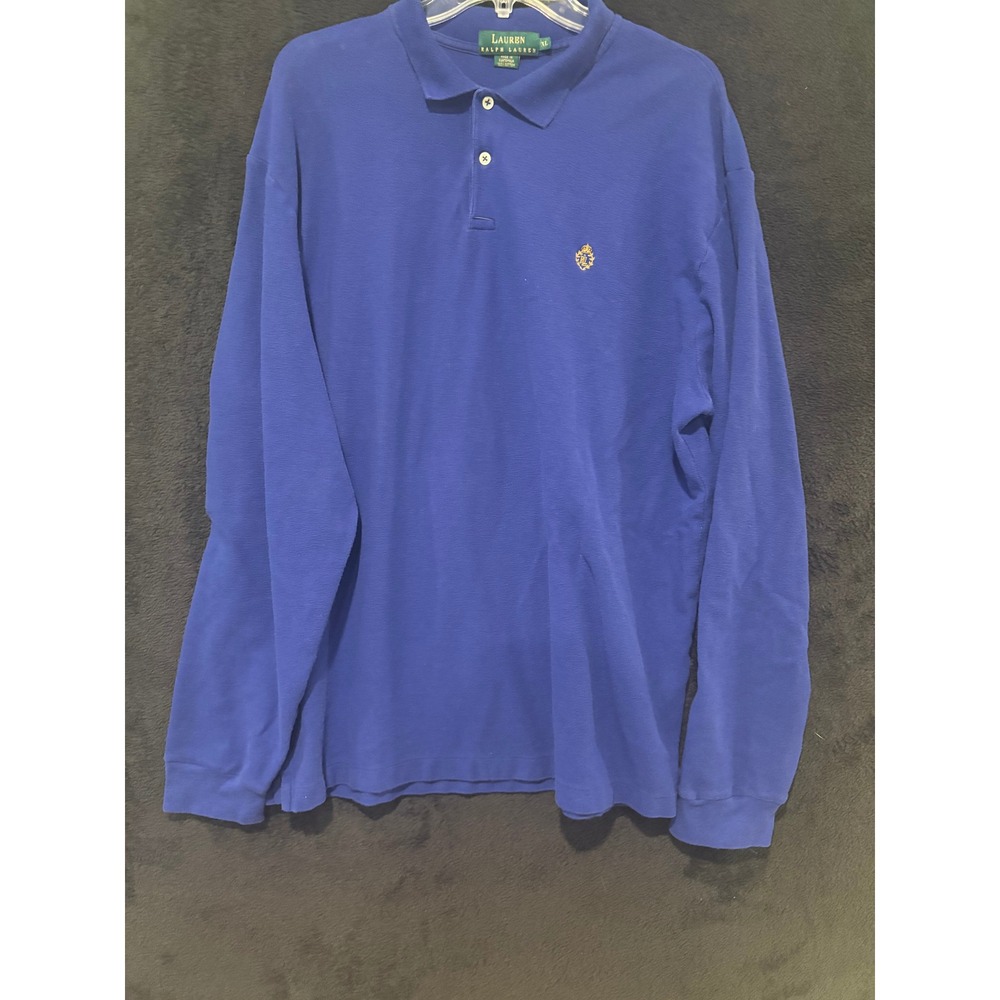 Ralph Lauren Polo Shirt Mens XL Blue Long Sleeve Cotton Casual Top XL